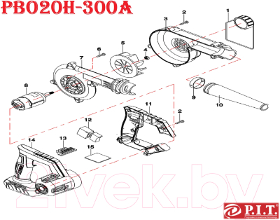 Воздуходувка аккумуляторная P.I.T PBO20H-300A - фото