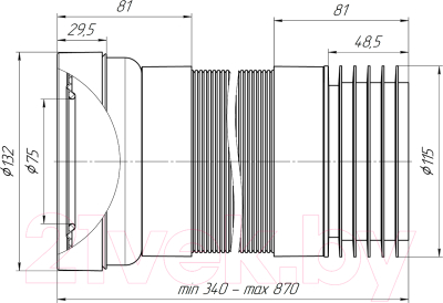 Слив (гофра) Ани Пласт K728R