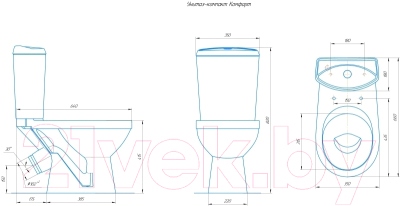 Унитаз напольный Rosa Комфорт Кракелюр