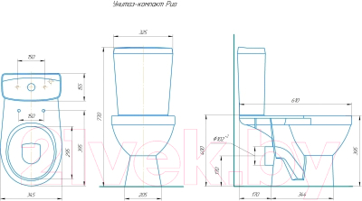 Унитаз напольный Rosa Рио Кракелюр