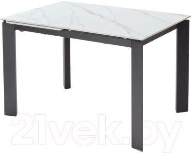 Обеденный стол M-City Corner 120 Matt / DECDF5052TSSTWHTMARBLEBLCK (White Marble Solid Ceramic/Black) - фото