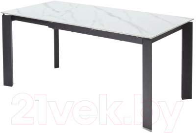 Обеденный стол M-City Corner 120 Matt / DECDF5052TSSTWHTMARBLEBLCK (White Marble Solid Ceramic/Black)