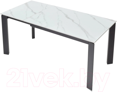 Обеденный стол M-City Corner 120 Matt / DECDF5052TSSTWHTMARBLEBLCK (White Marble Solid Ceramic/Black)