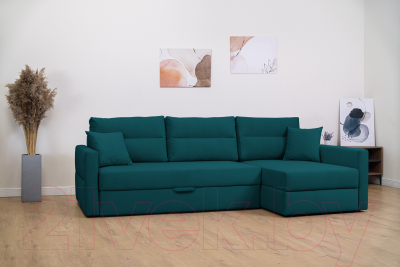 Диван угловой Mio Tesoro Лира правый (Velutto 20)