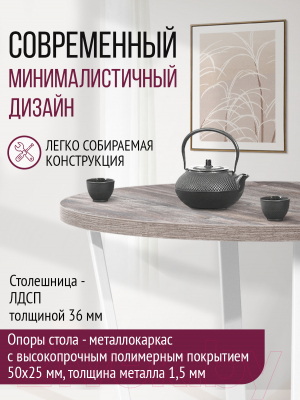 Обеденный стол Millwood Лофт Орлеан Л D100x75 (сосна пасадена/металл белый)