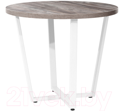 Обеденный стол Millwood Лофт Орлеан Л D90x75 (сосна пасадена/металл белый) - фото