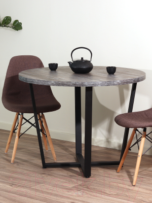 Обеденный стол Millwood Лофт Орлеан Л D90x75 (сосна пасадена/металл черный)