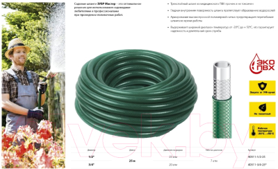 Шланг поливочный Зубр 40311-1/2-25