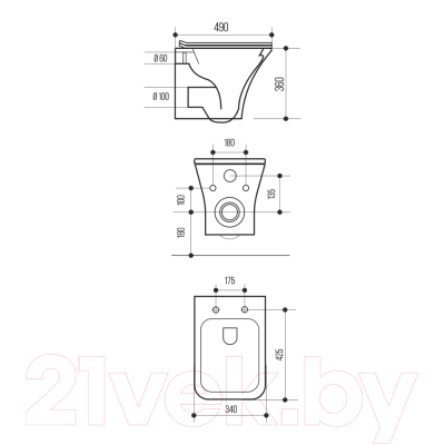Унитаз подвесной White Wave City
