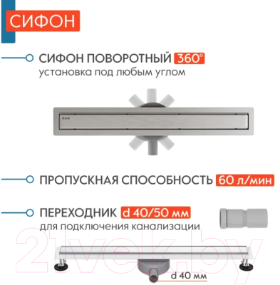 Трап для душа Axus Universal tdu800
