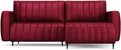 Диван угловой Mebel-Ars Маркфул/Флорент (бархат красный Star Velvet 3 Dark Red)