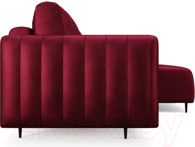 Диван угловой Mebel-Ars Маркфул/Флорент (бархат красный Star Velvet 3 Dark Red)