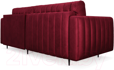 Диван угловой Mebel-Ars Маркфул/Флорент (бархат красный Star Velvet 3 Dark Red)