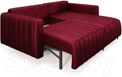 Диван угловой Mebel-Ars Маркфул/Флорент (бархат красный Star Velvet 3 Dark Red)