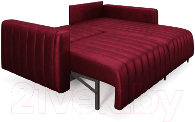 Диван угловой Mebel-Ars Маркфул/Флорент (бархат красный Star Velvet 3 Dark Red)