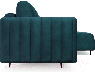 Диван угловой Mebel-Ars Маркфул/Флорент (бархат сине-зеленый Star Velvet 43 Black Green)