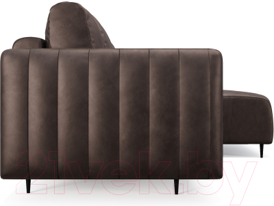 Диван угловой Mebel-Ars Маркфул/Флорент (бархат серо-шоколадный Star Velvet 60 Coffee)