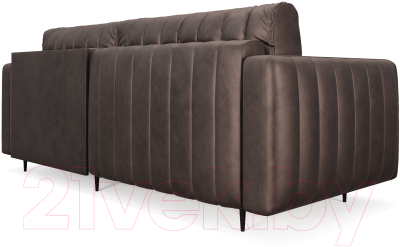 Диван угловой Mebel-Ars Маркфул/Флорент (бархат серо-шоколадный Star Velvet 60 Coffee)
