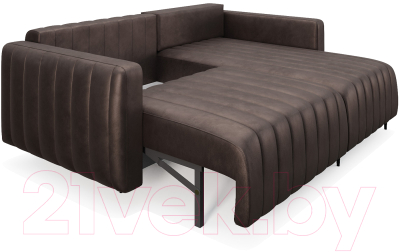 Диван угловой Mebel-Ars Маркфул/Флорент (бархат серо-шоколадный Star Velvet 60 Coffee)