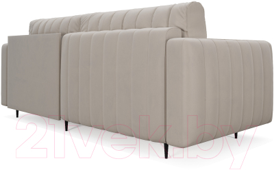 Диван угловой Mebel-Ars Маркфул/Флорент (бархат бежевый Star Velvet 6 Biege)