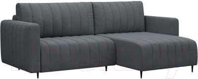 Диван угловой Mebel-Ars Маркфул/Флорент (велюр серо-синий НВ-178 26) - фото