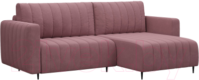 Диван угловой Mebel-Ars Маркфул/Флорент (велюр пудра НВ-178 18) - фото