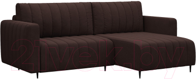 Диван угловой Mebel-Ars Маркфул/Флорент (велюр шоколад НВ-178 16) - фото