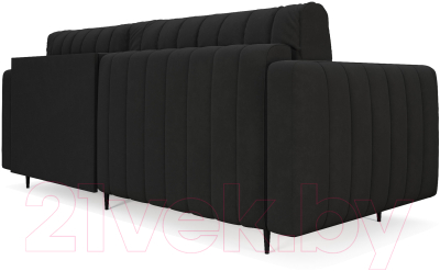 Диван угловой Mebel-Ars Маркфул/Флорент (велюр черный НВ-178 17)