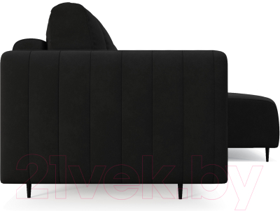 Диван угловой Mebel-Ars Маркфул/Флорент (велюр черный НВ-178 17)