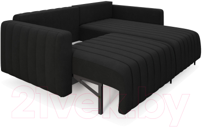 Диван угловой Mebel-Ars Маркфул/Флорент (велюр черный НВ-178 17)