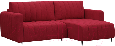 Диван угловой Mebel-Ars Маркфул/Флорент (кордрой красный) - фото