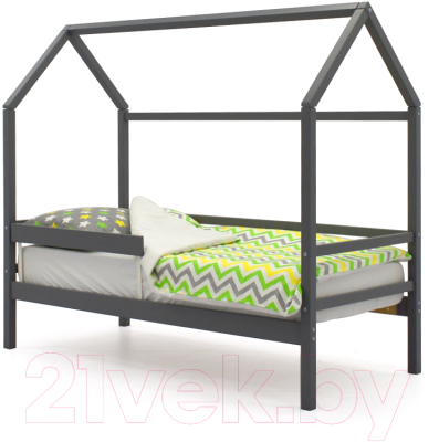 Стилизованная кровать детская Бельмарко Svogen Домик / 679 (графит)