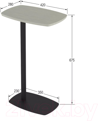 Приставной столик Калифорния мебель Дей (дуб жемчужный)