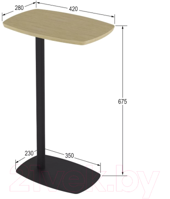 Приставной столик Калифорния мебель Дей (дуб янтарный)