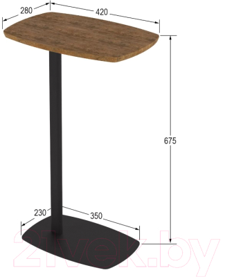 Приставной столик Калифорния мебель Дей (дуб американский)