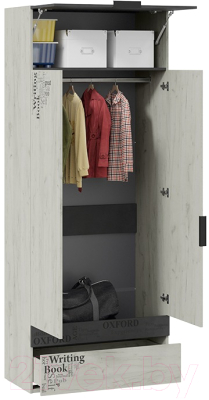 Шкаф ТриЯ Оксфорд-2 ТД-399.07.22 (матера/дуб крафт белый с рисунком)