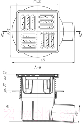 Трап для душа Ани Пласт TQ5614M