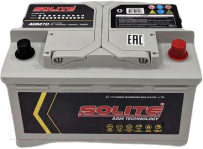 Автомобильный аккумулятор Solite AGM60L 640A - фото