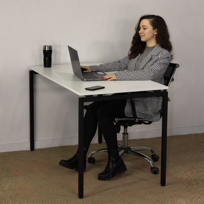 Письменный стол Millwood Лофт Сиэтл ДТ-5 130x70x75 (белый/черный)