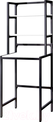 Стеллаж Millwood Венеция 1 70x60x181.8 (белый/металл черный) - фото