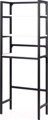 Стеллаж Millwood Венеция 2 35x60x181.8 (белый/металл черный) - фото
