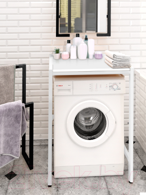 Стеллаж Millwood Венеция 3 70x60x96 (белый/металл белый)