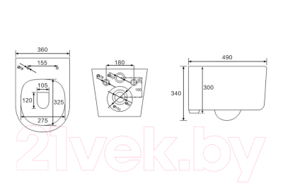 Унитаз подвесной с инсталляцией Berges Ventas Rimless / 043240 (с сиденьем и кнопкой смыва)