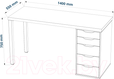Письменный стол Mebelain Ингар 2/5T
