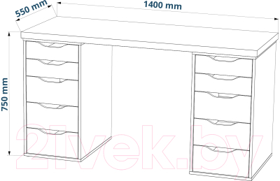Письменный стол Mebelain Ингар 2/55