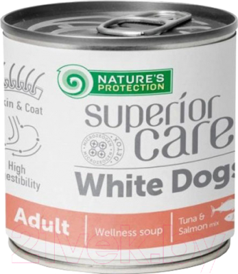 Влажный корм для собак Nature's Protection Superior Care White с лососем и тунцом KIKNPSC63360 - фото