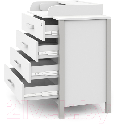 Комод Атон Felix (белый/серый камень)