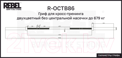 Гриф для штанги REBEL R-OCTB86