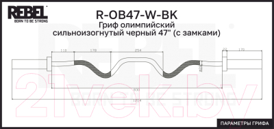 Гриф для штанги REBEL R-OB47-W-BK