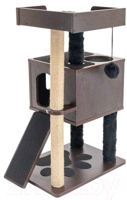 Комплекс для кошек ZooM Барни с домиком / 8278венге